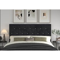 Black headboard online queen bed